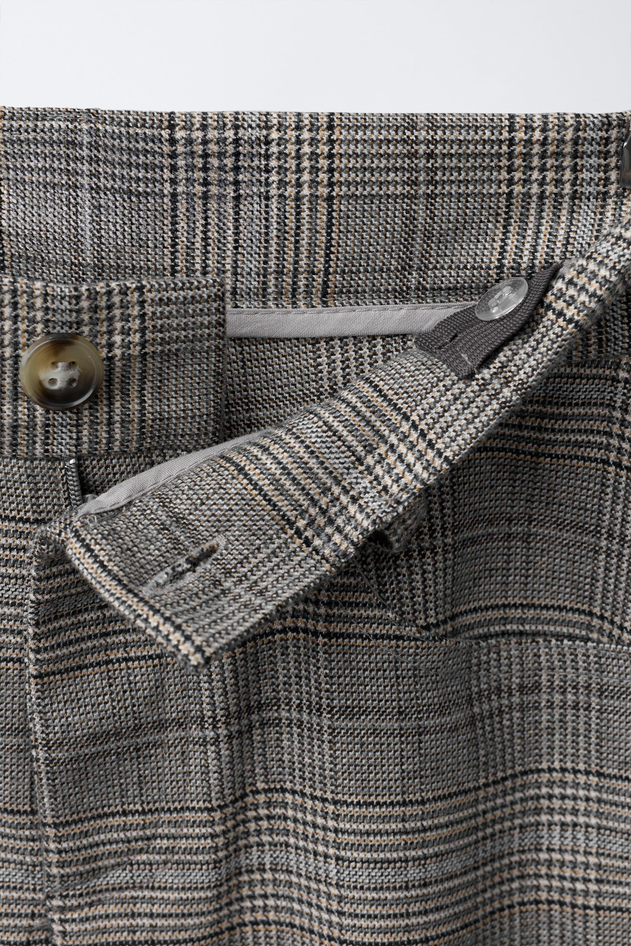 WARM PLAID BARREL PANTS